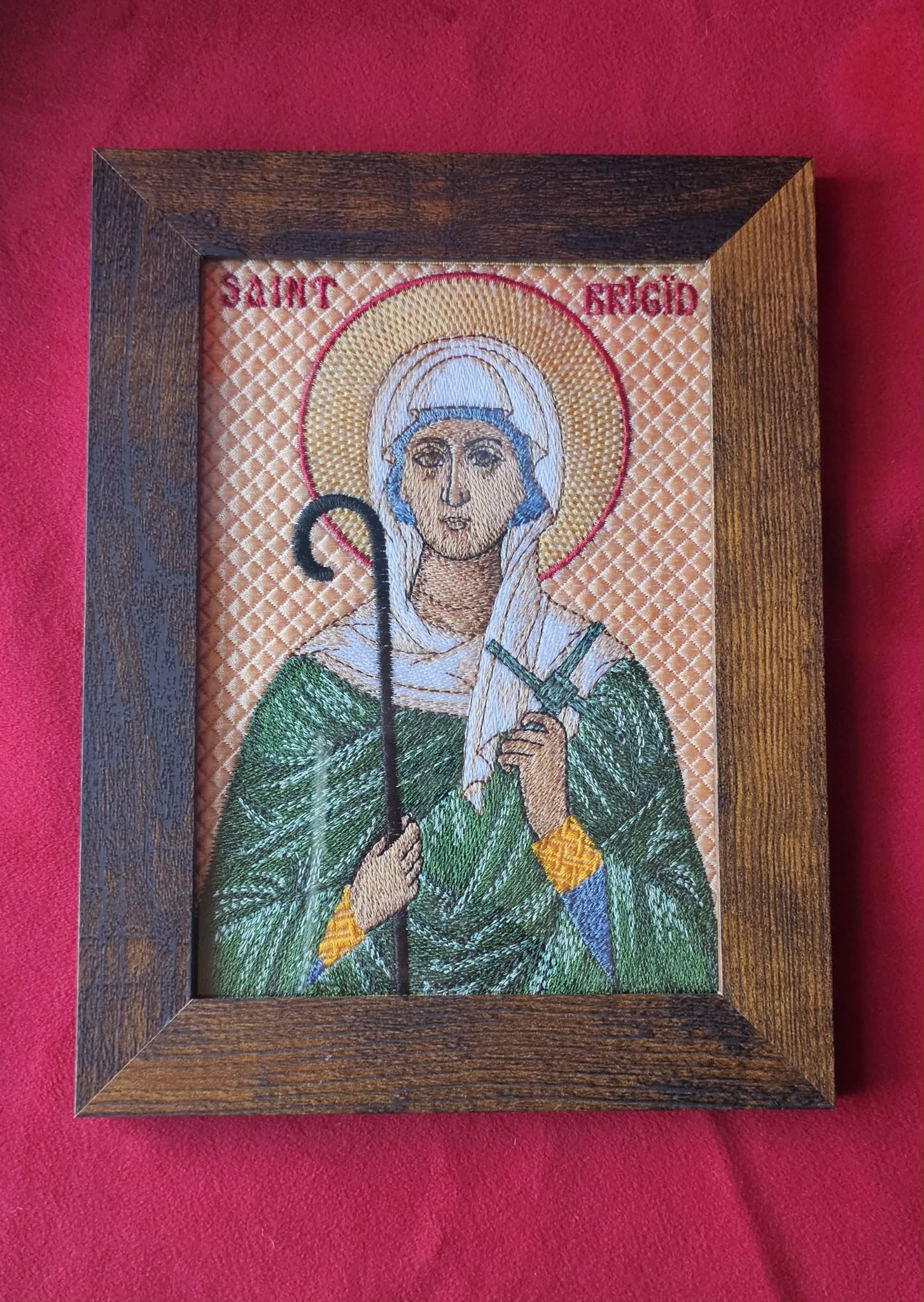 Saint Brigid Of Kildare Byzantine Orthodox Christian Icon Orthodox Icon – 5x7 – Embroidered