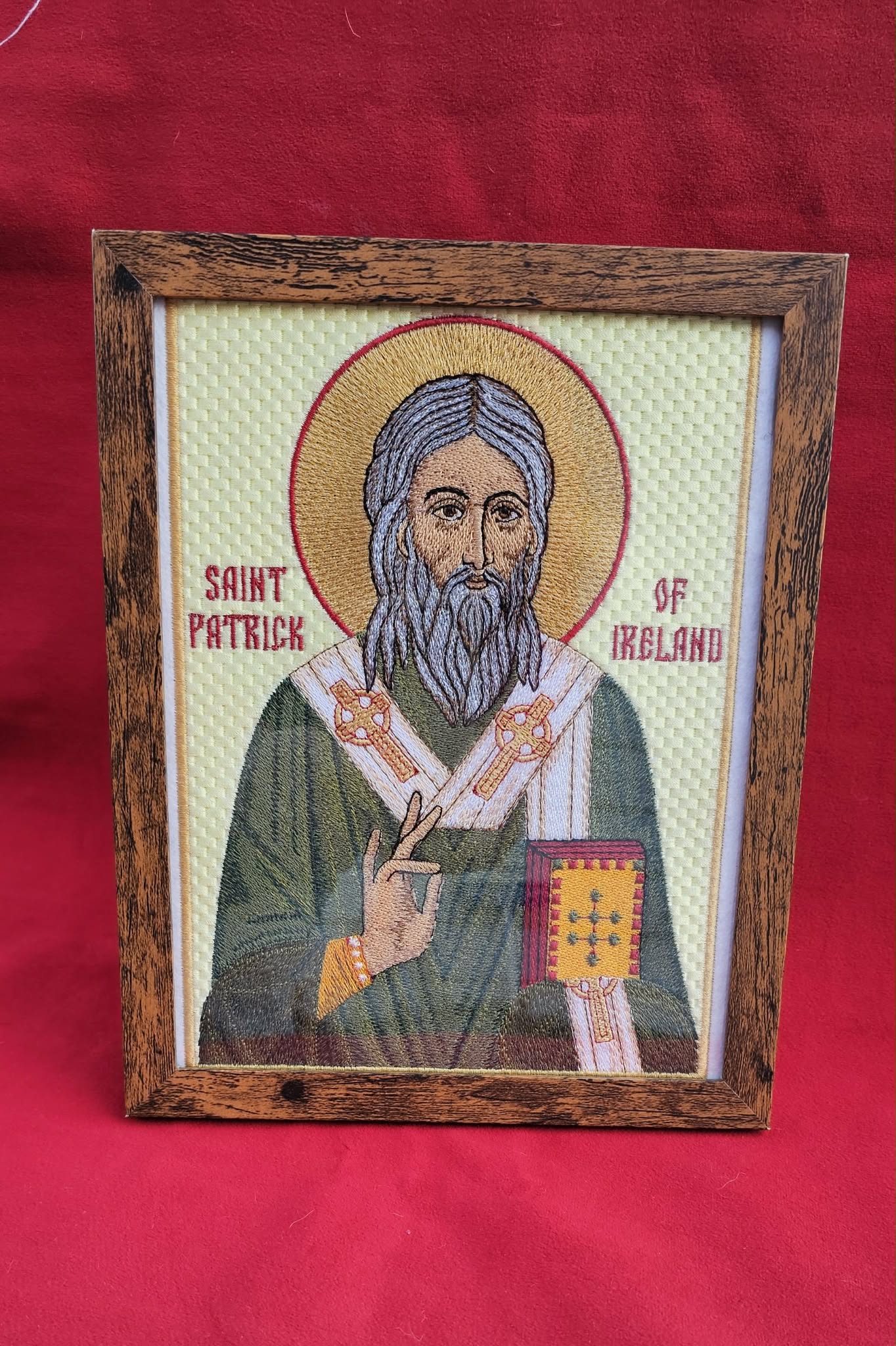 Saint Patrick Embroidered Byzantine Orthodox Christian Icon Orthodox Icon – 7x9 – Embroidered