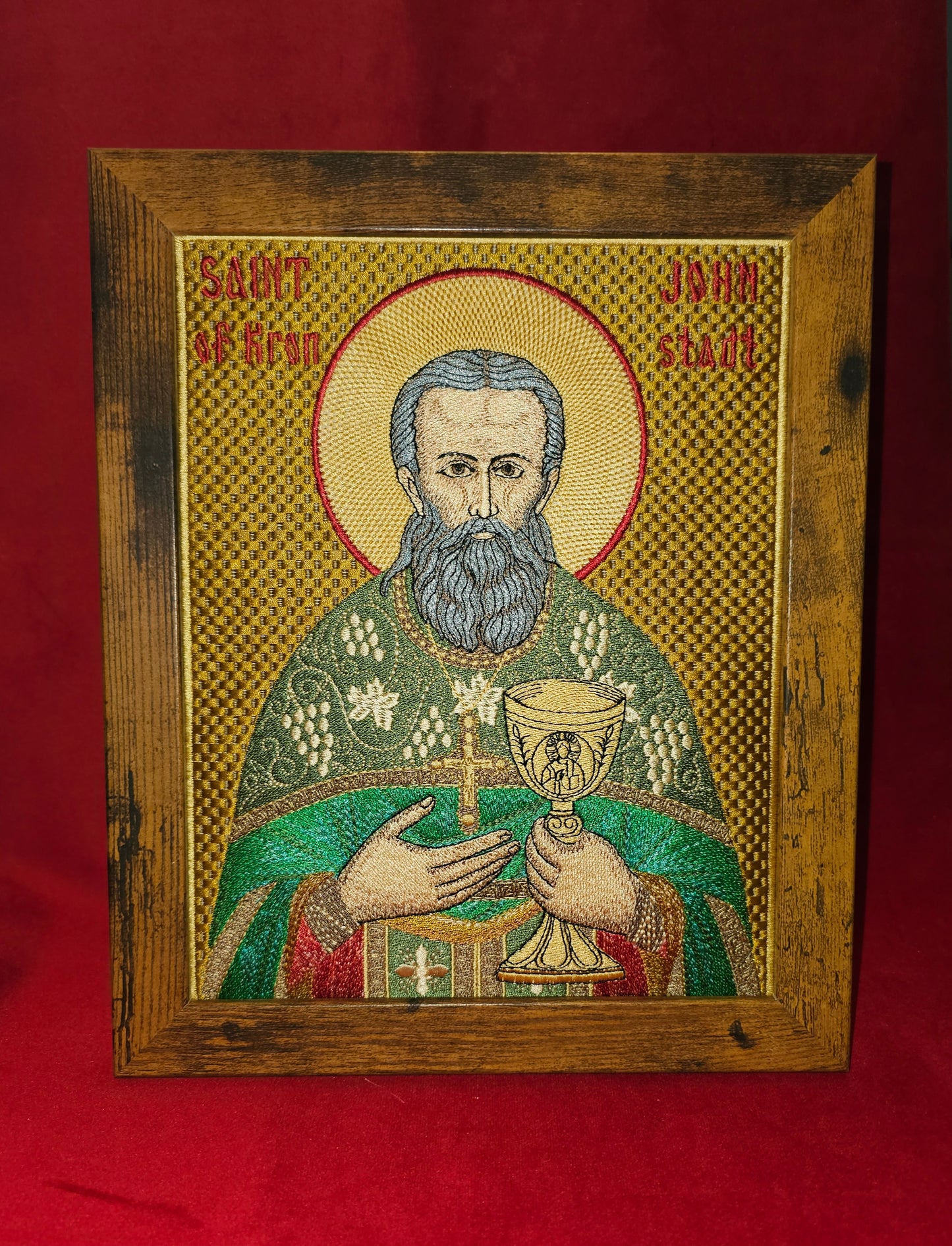 St. John of Kronstadt - 8x10 Embroidered Byzantine Orthodox Christian Icon