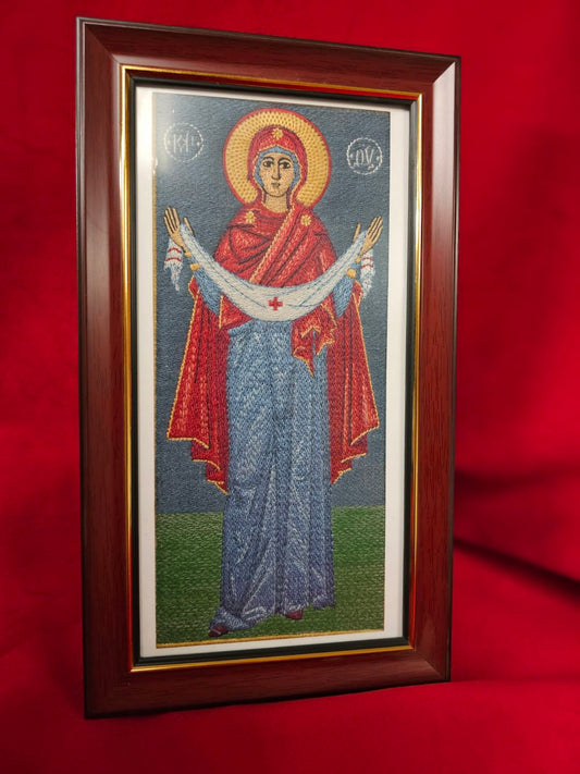 4x9.5 Protection of The Holy Theotokos Byzantine Orthodox Christian Icon