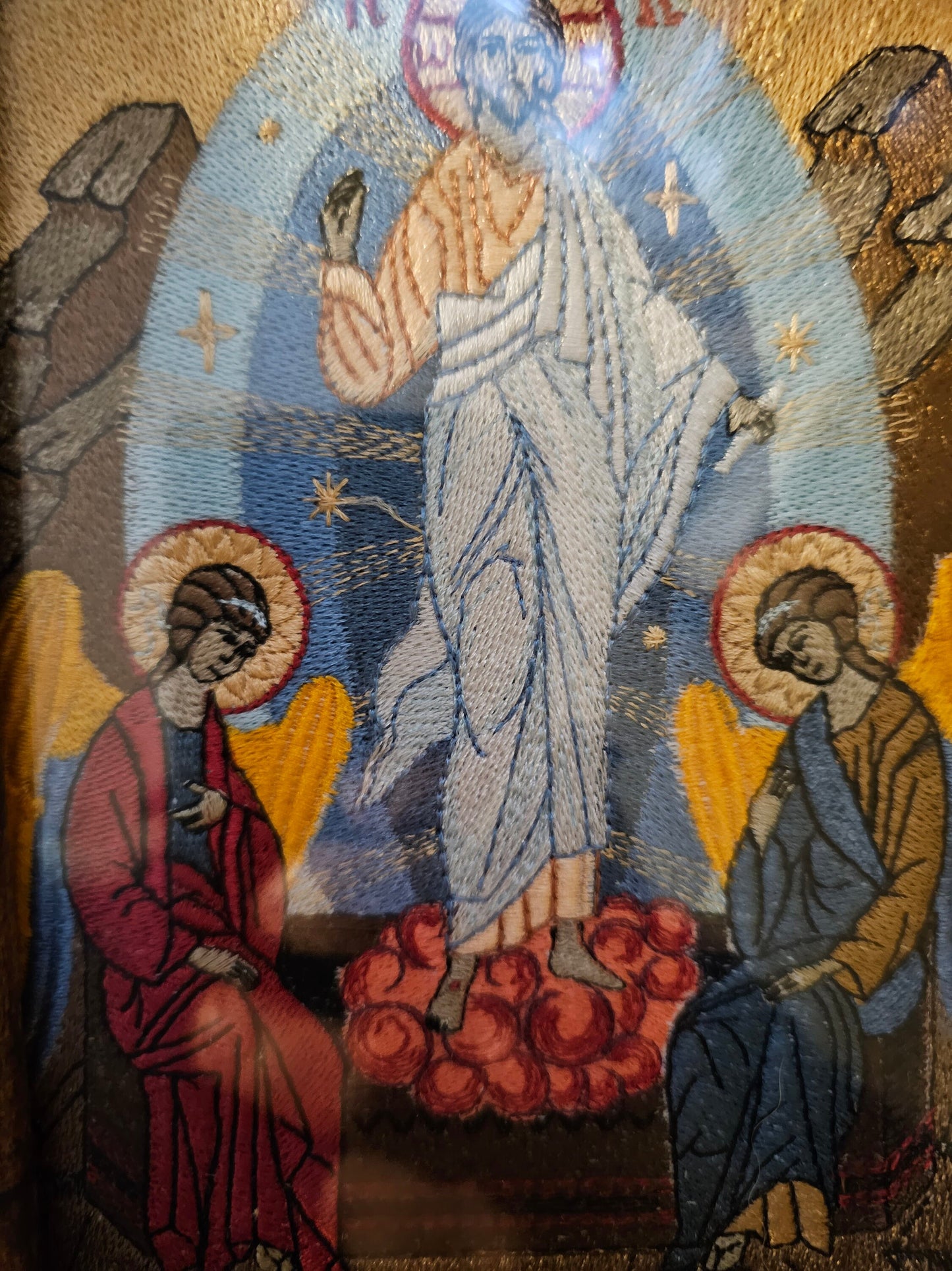 Resurrection of Jesus Christ - 5x7 Embroidered Byzantine Orthodox Christian Icon