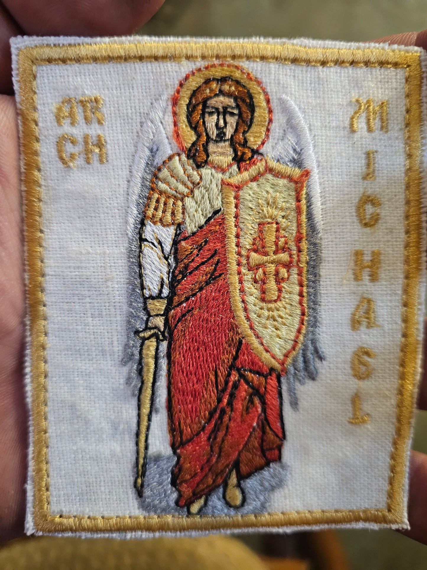 Handcrafted St. Michael Mini Pocket Icon 3x4 Inches