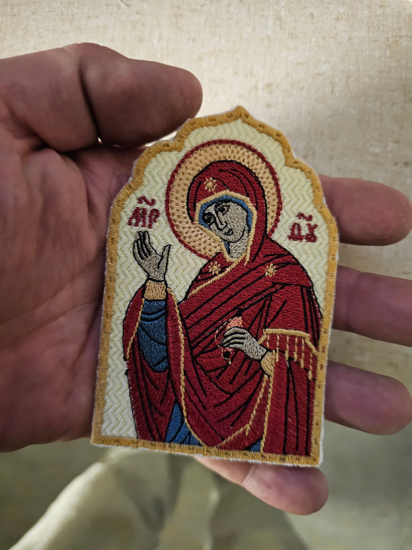 Mary Theotokos Annunciation Pocket Icon, Orthodox Icon 2.75×4.5