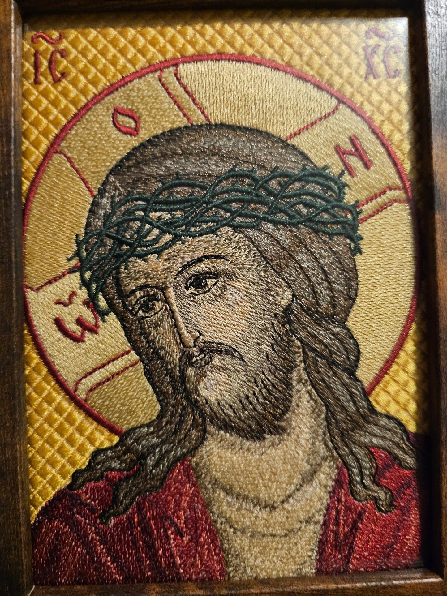 5x7 Embroidered The Passion of Jesus Christ Byzantine Orthodox Christian Icon