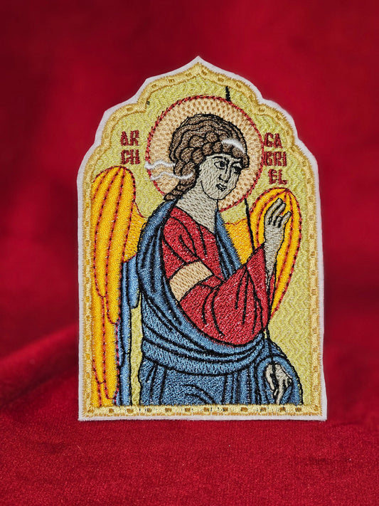 Archangel Gabriel Annuciation Pocket Icon, Byzantine Orthodox Christian Icon 2.75×4.5