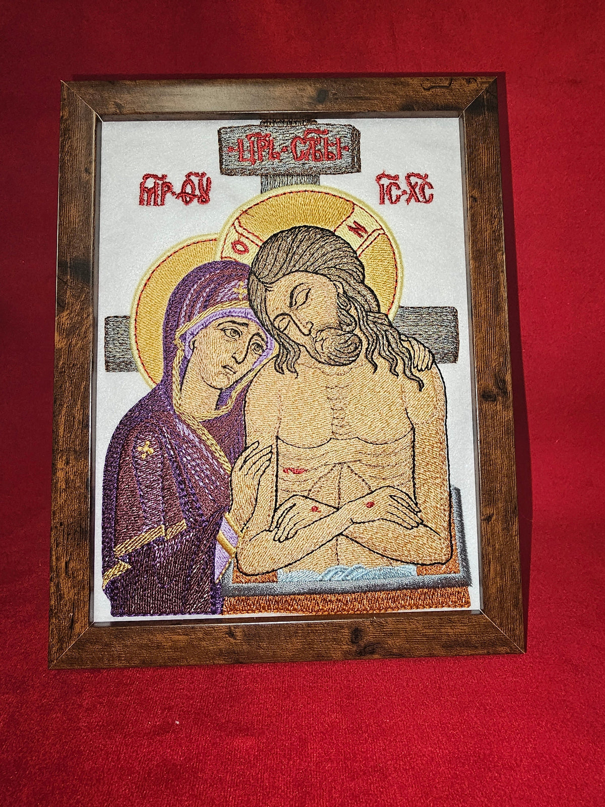 Othodox Machine 6x8 Embroidered “Do Not Lament Me, O Mother” – (Lamentation of Christ ...