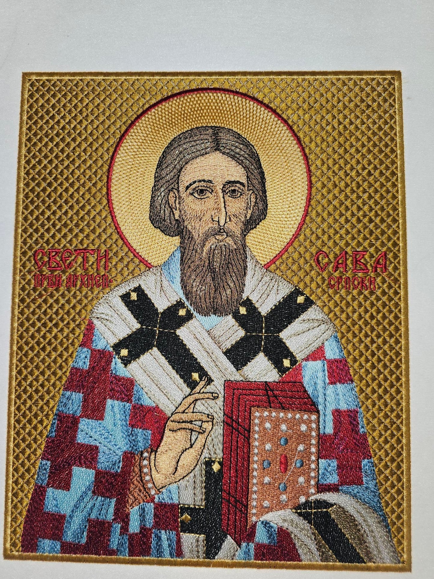 Handcrafted 8x10 St. Sava Byzantine Orthodox Icon