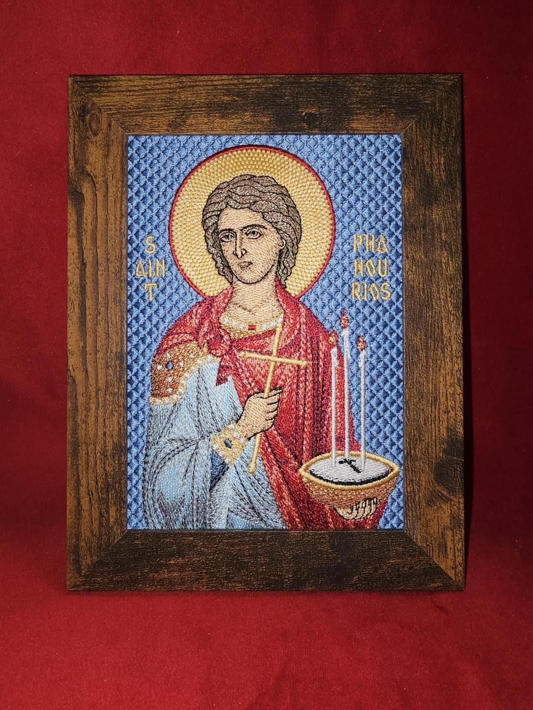 St. Phanourios 5x7 Embroidered Orthodox Icon