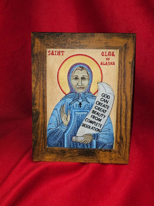 Saint Olga of Alaska - 5x7 Embroidered Byzantine Orthodox Icon