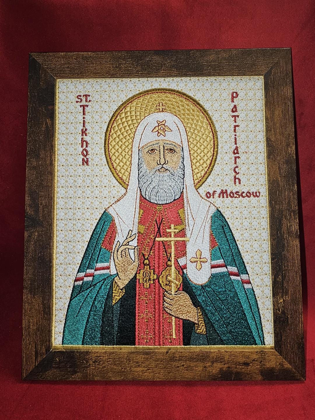 Saint Tikhon Patriach Of Moscow 8x10 Embroidered Orthodox Icon