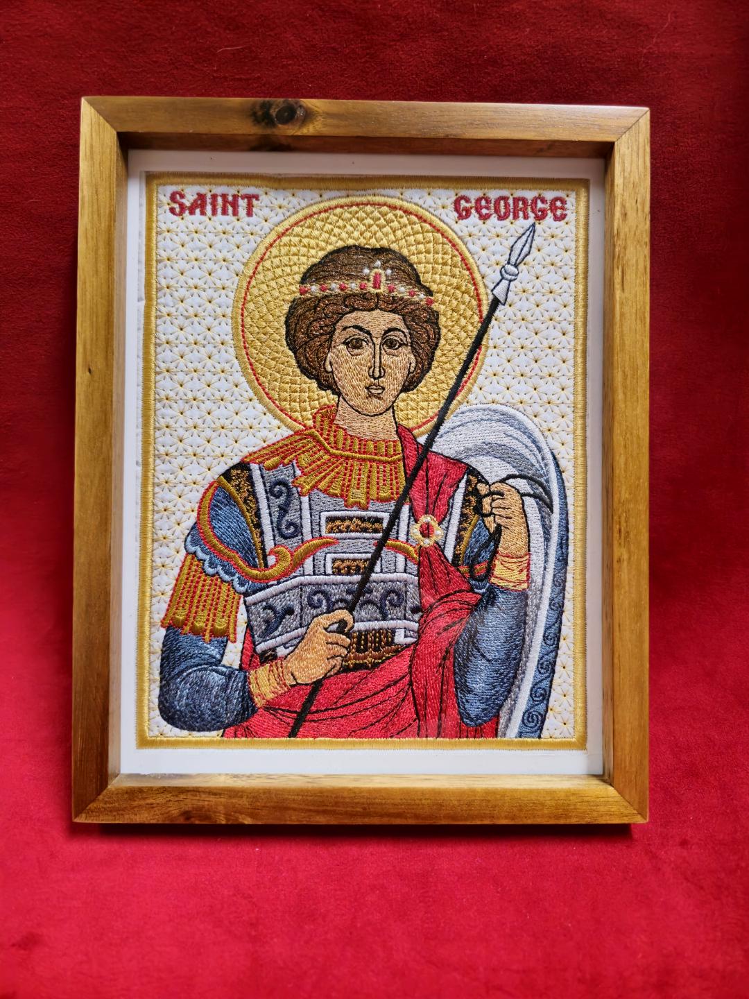 Embroidered  6.29X8.07 in Saint George Orthodox Icon