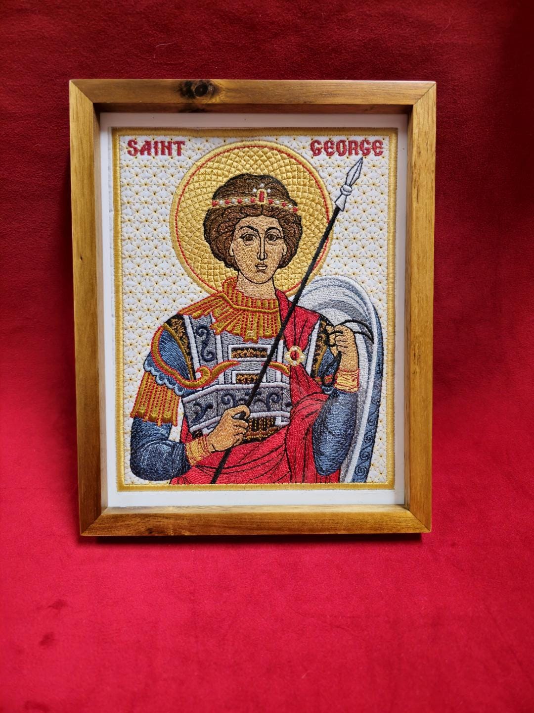 Embroidered  6.29X8.07 in Saint George Orthodox Icon