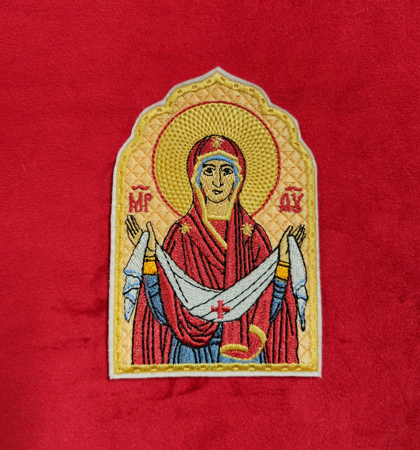 Protection Of The Theotokos Pocket Icon, Byzantine Orthodox Christian Icon 2.75×4.5