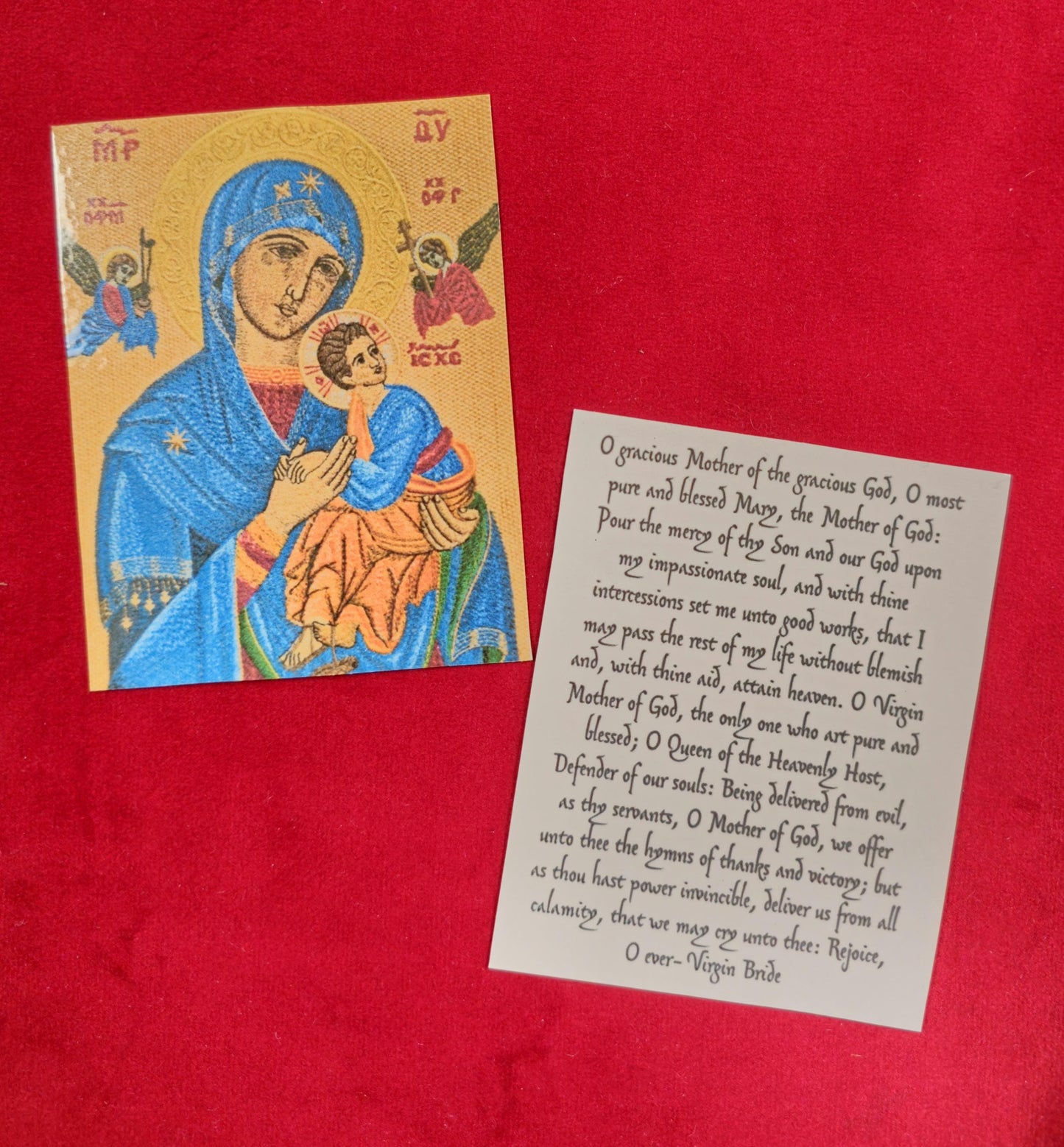 Our Lady of Perpetual Help Laminated Prayer Card- Hodegetria