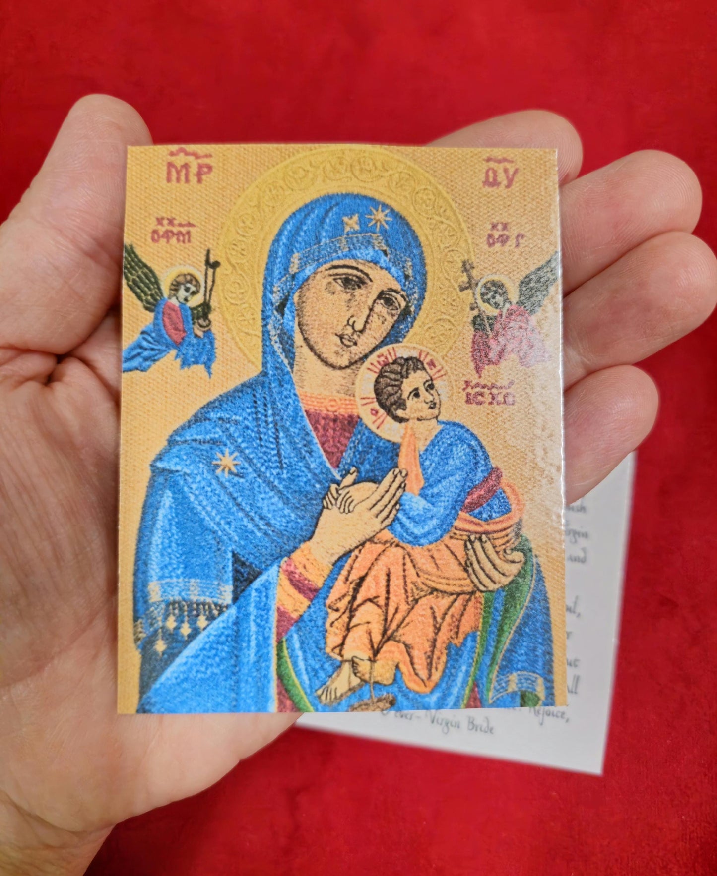 Our Lady of Perpetual Help Laminated Prayer Card- Hodegetria