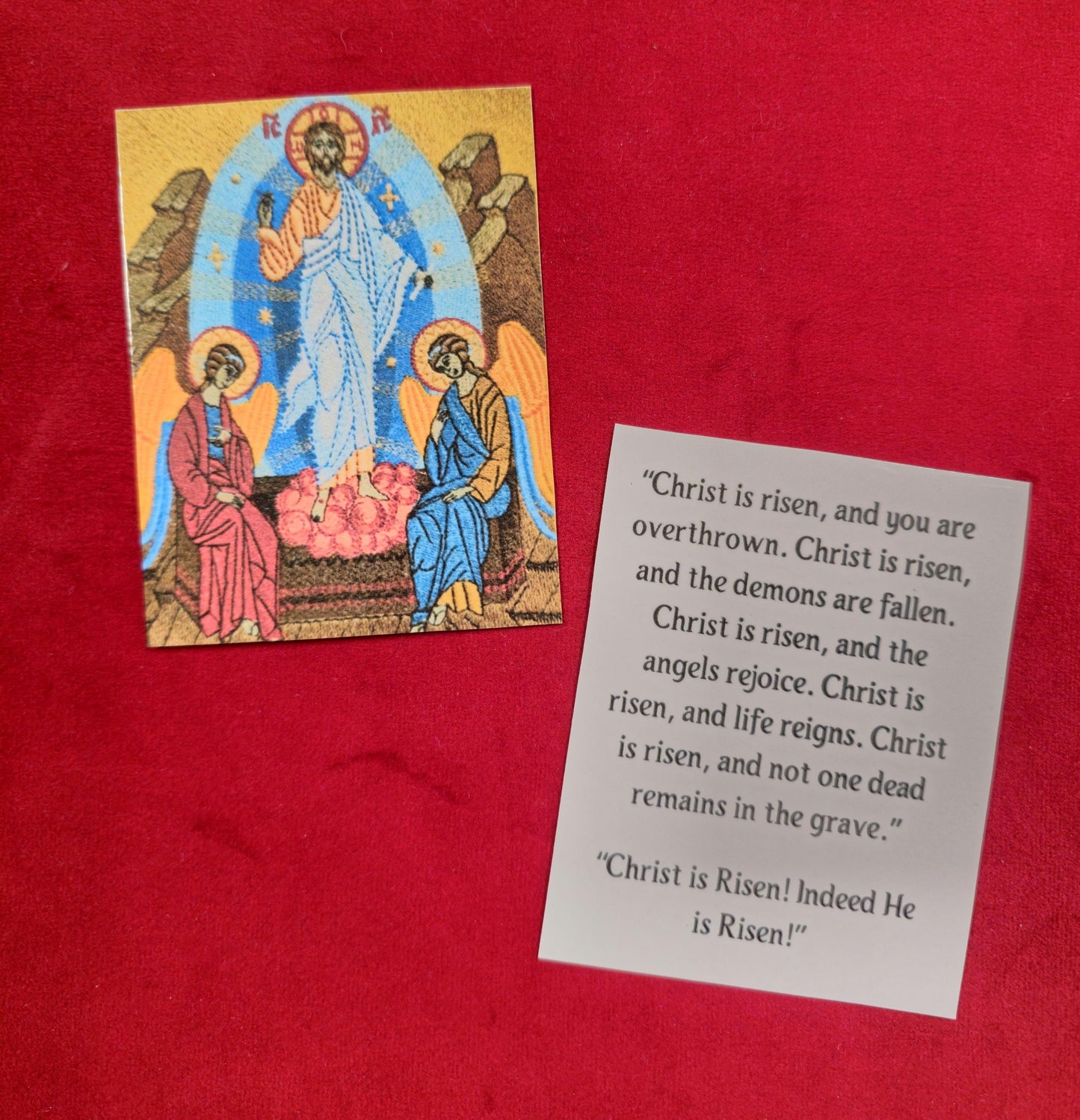 Resurrection of Jesus Christ Laminated Orthodox Prayer Card