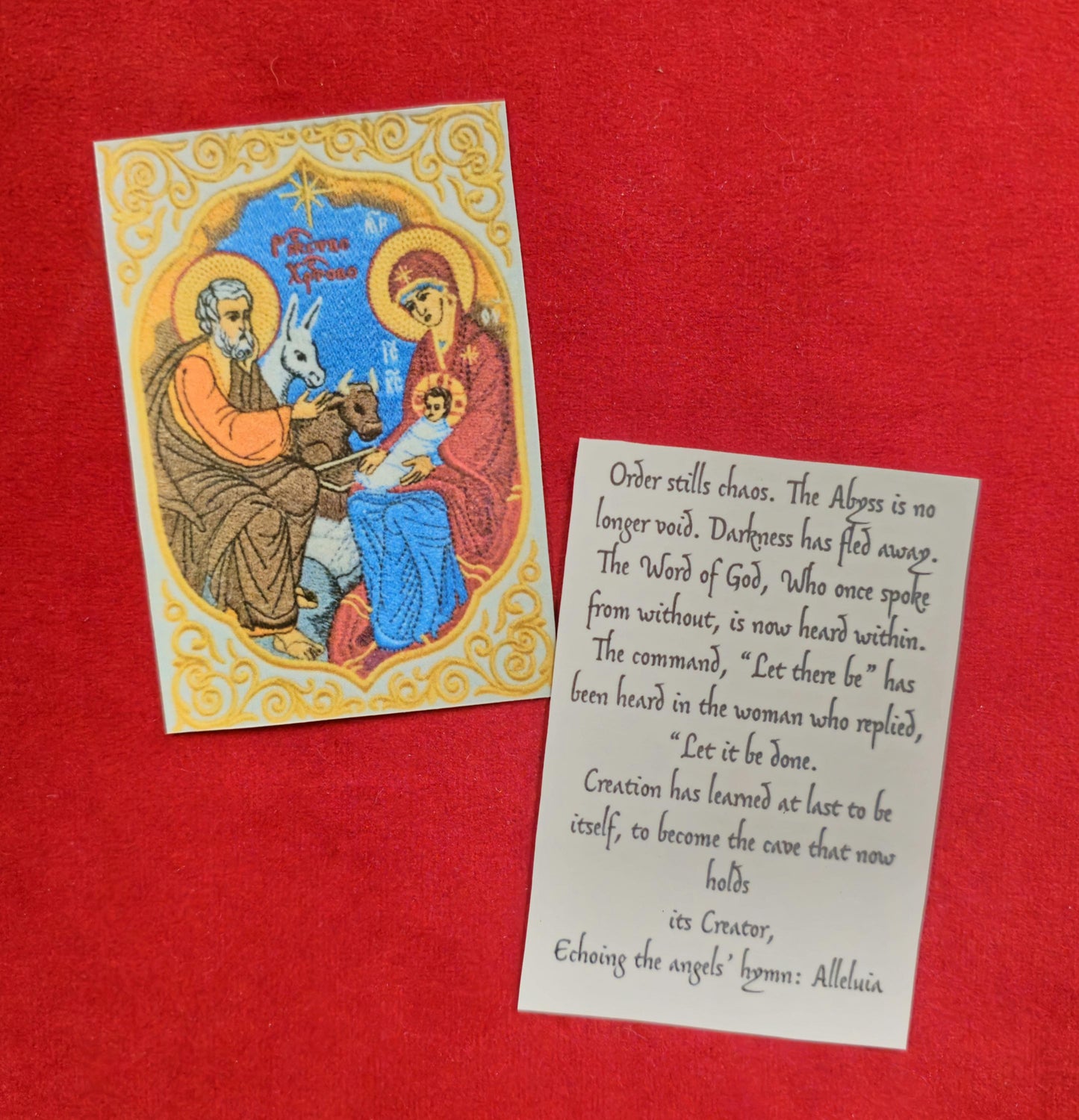 Nativity of Jesus Christ Laminated Orthodox Prayer Card