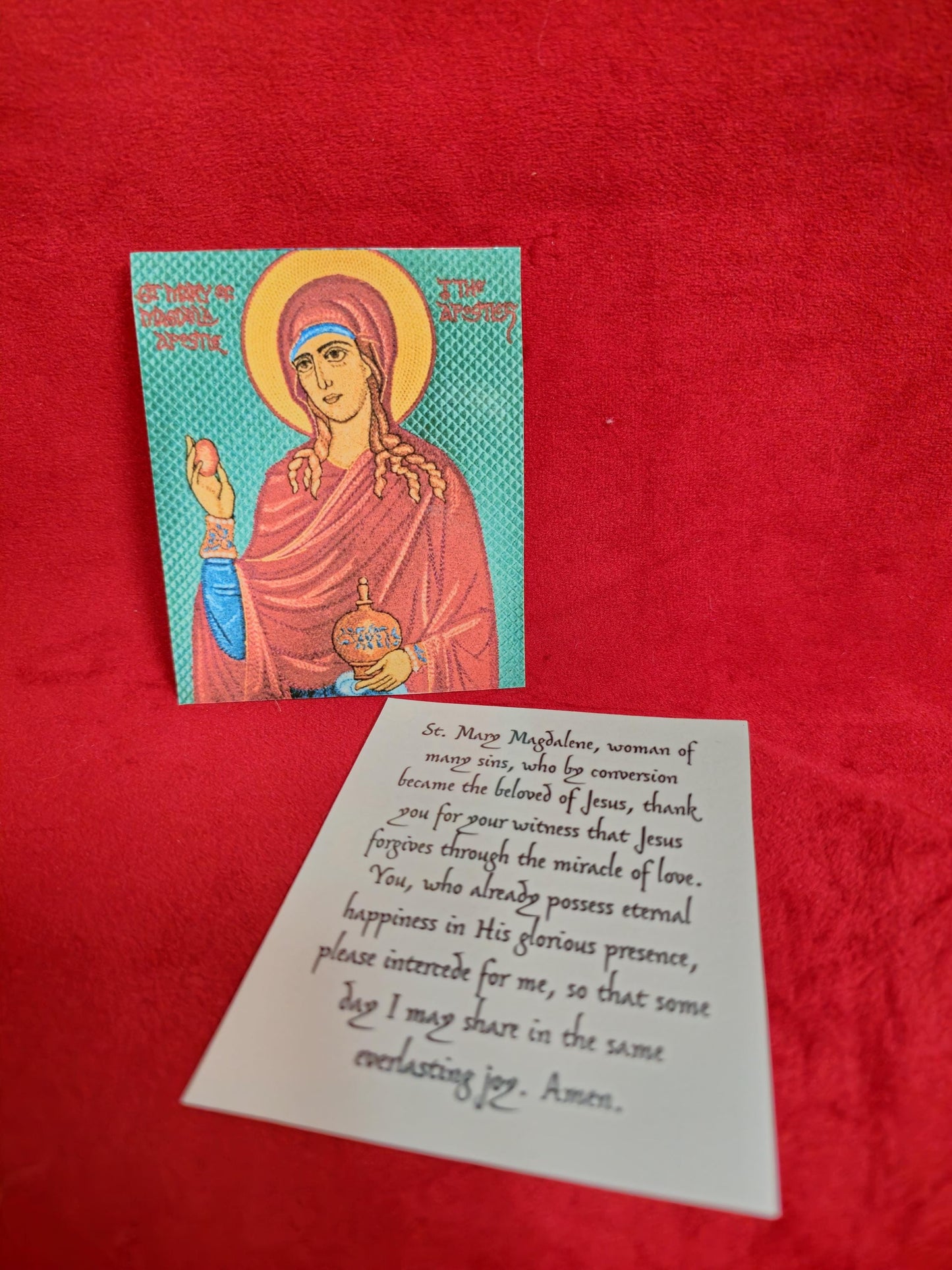 Saint Mary Magdalene Laminated Orthodox Prayer Card