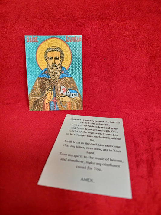 Saint Brendan Laminated Orthodox Prayer Card