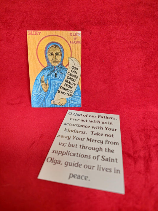 Saint Olga of Alaska Laminated Orthodox Prayer Card