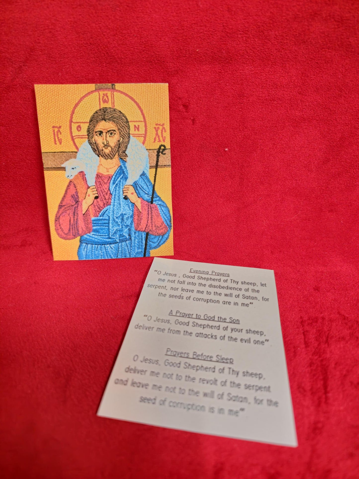 The Good Shepherd Laminated Orthodox Prayer Card