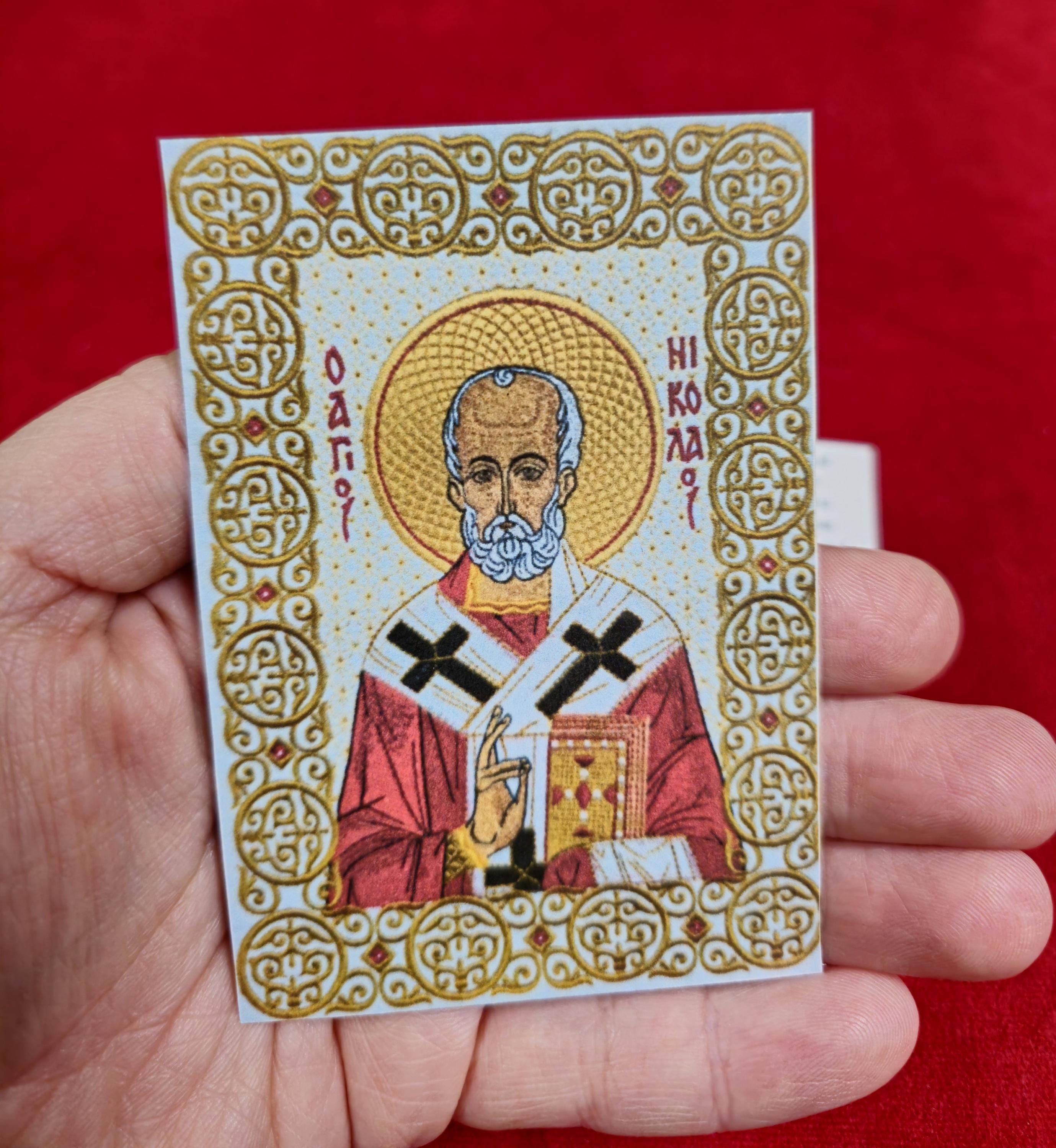 Orthodox Card Saint Nicholas Laminated Orthodox Prayer Card – Orthodox Gifts & Crafts