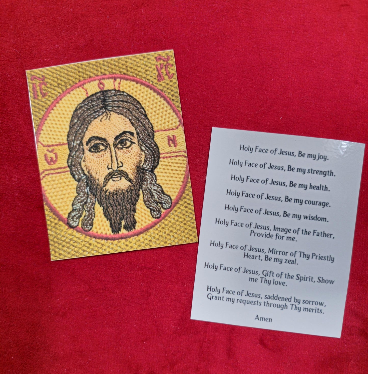 Gold Holy Face of Jesus Christ Laminated Orthodox Prayer Card