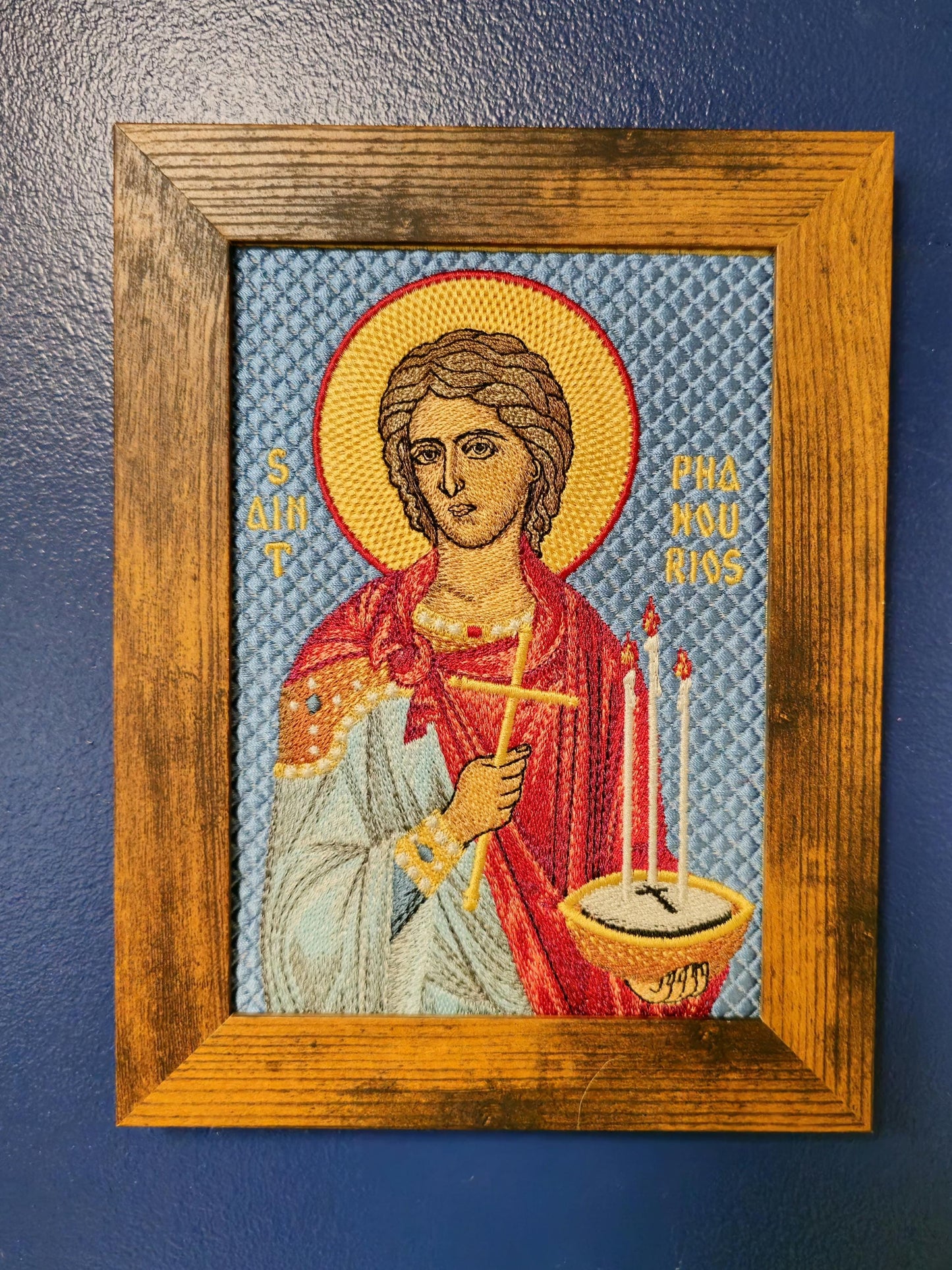 St. Phanourios 5x7 Embroidered Orthodox Icon