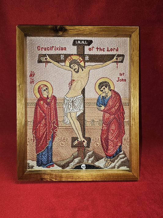 7x9 Orthodox Byzantine Icon of the Crucifixion