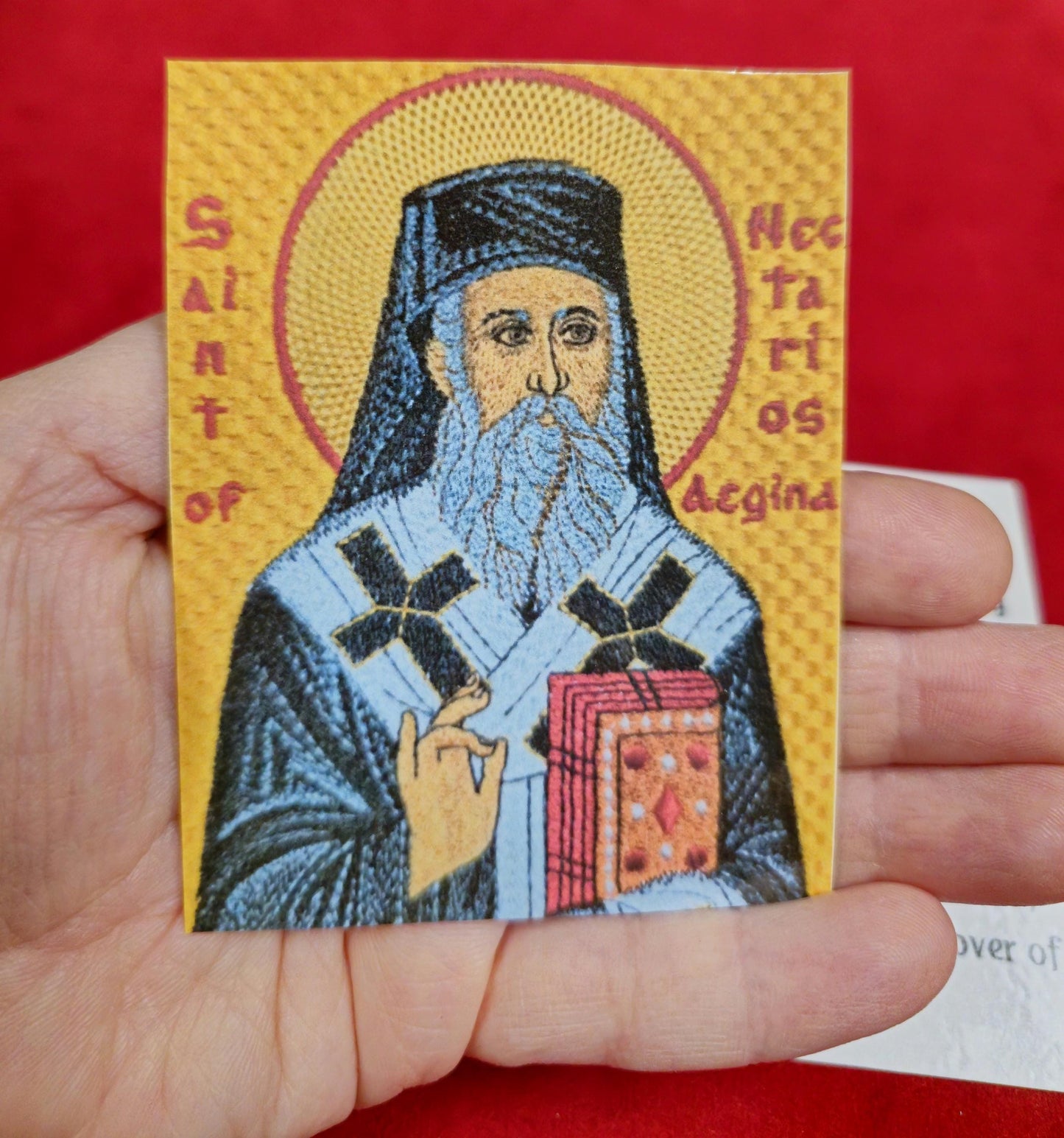 Saint Nectarios Laminated Orthodox Prayer Card