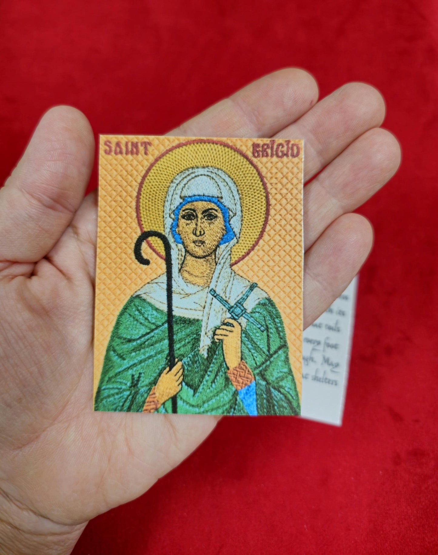 Saint Brigid Laminated Orthodox Prayer Card