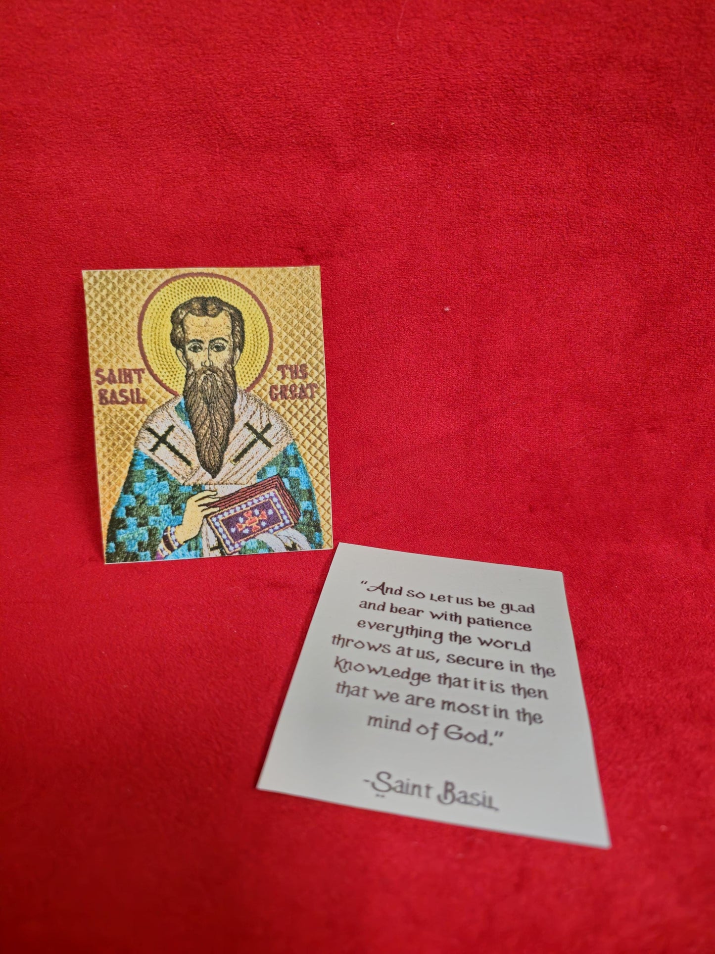 Saint Basil Laminated Orthodox Prayer Card