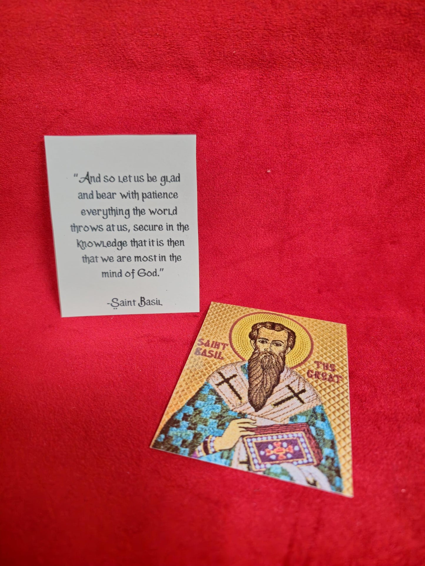 Saint Basil Laminated Orthodox Prayer Card