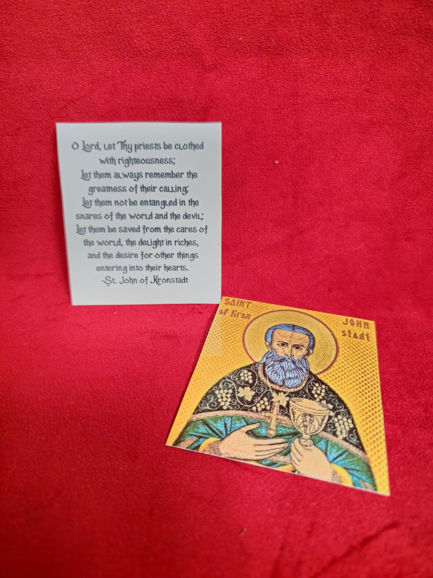 Saint John of Kronstadt Laminated Orthodox Prayer Card