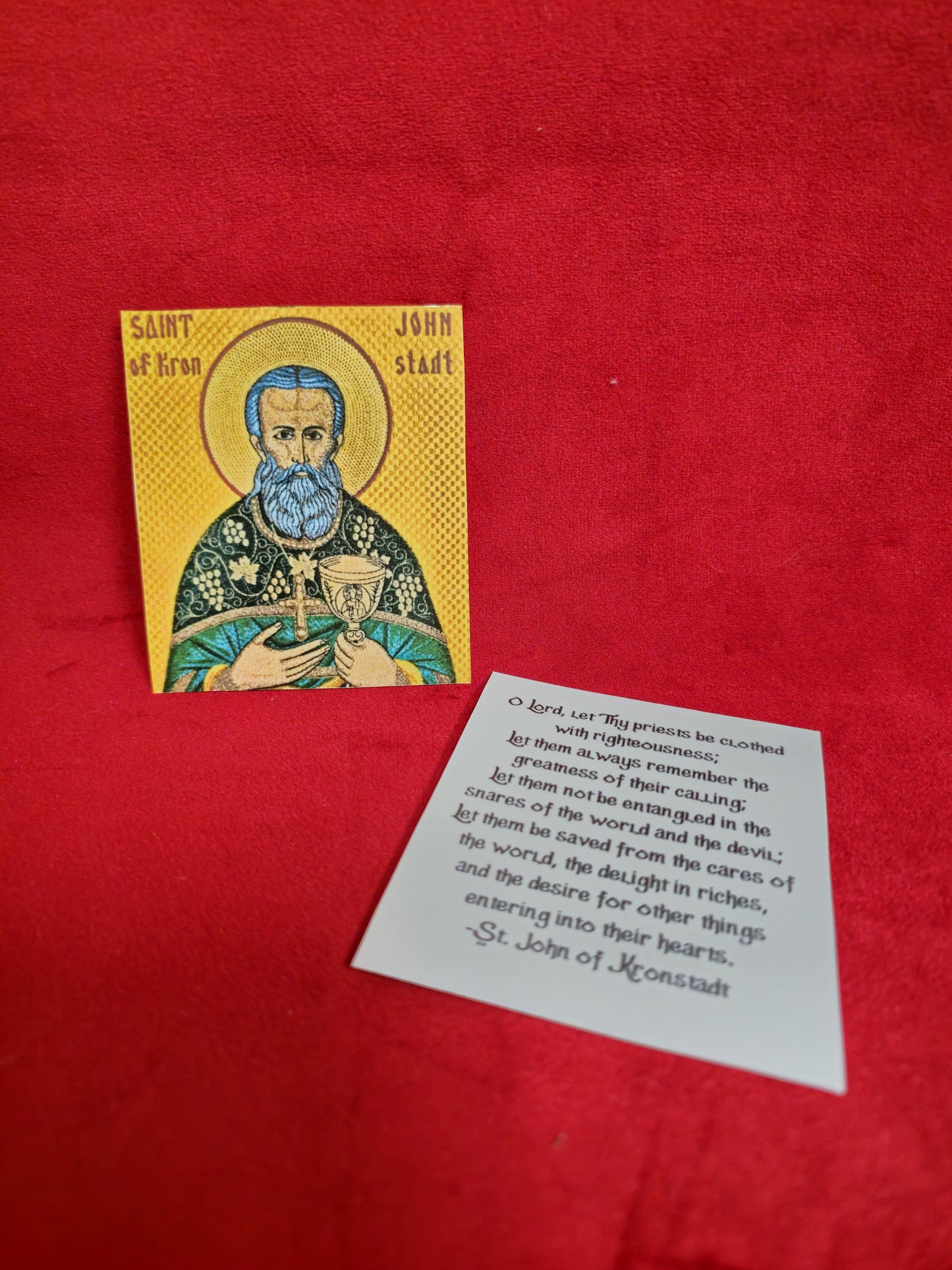 Saint John of Kronstadt Laminated Orthodox Prayer Card