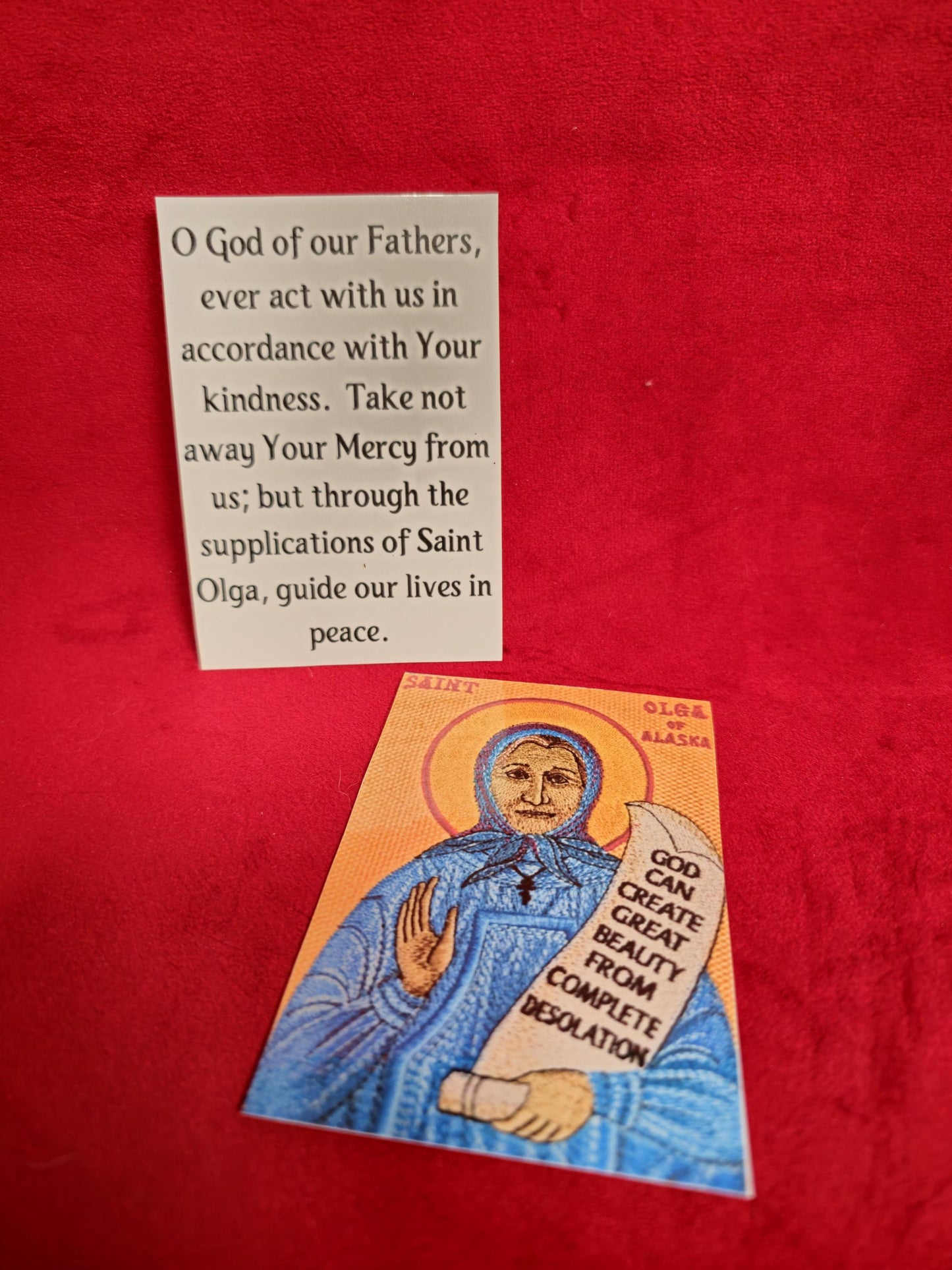 Saint Olga of Alaska Laminated Orthodox Prayer Card