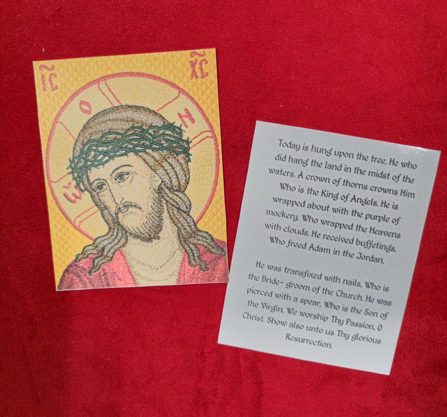 Passion of Jesus Christ Laminated Orthodox Prayer Card