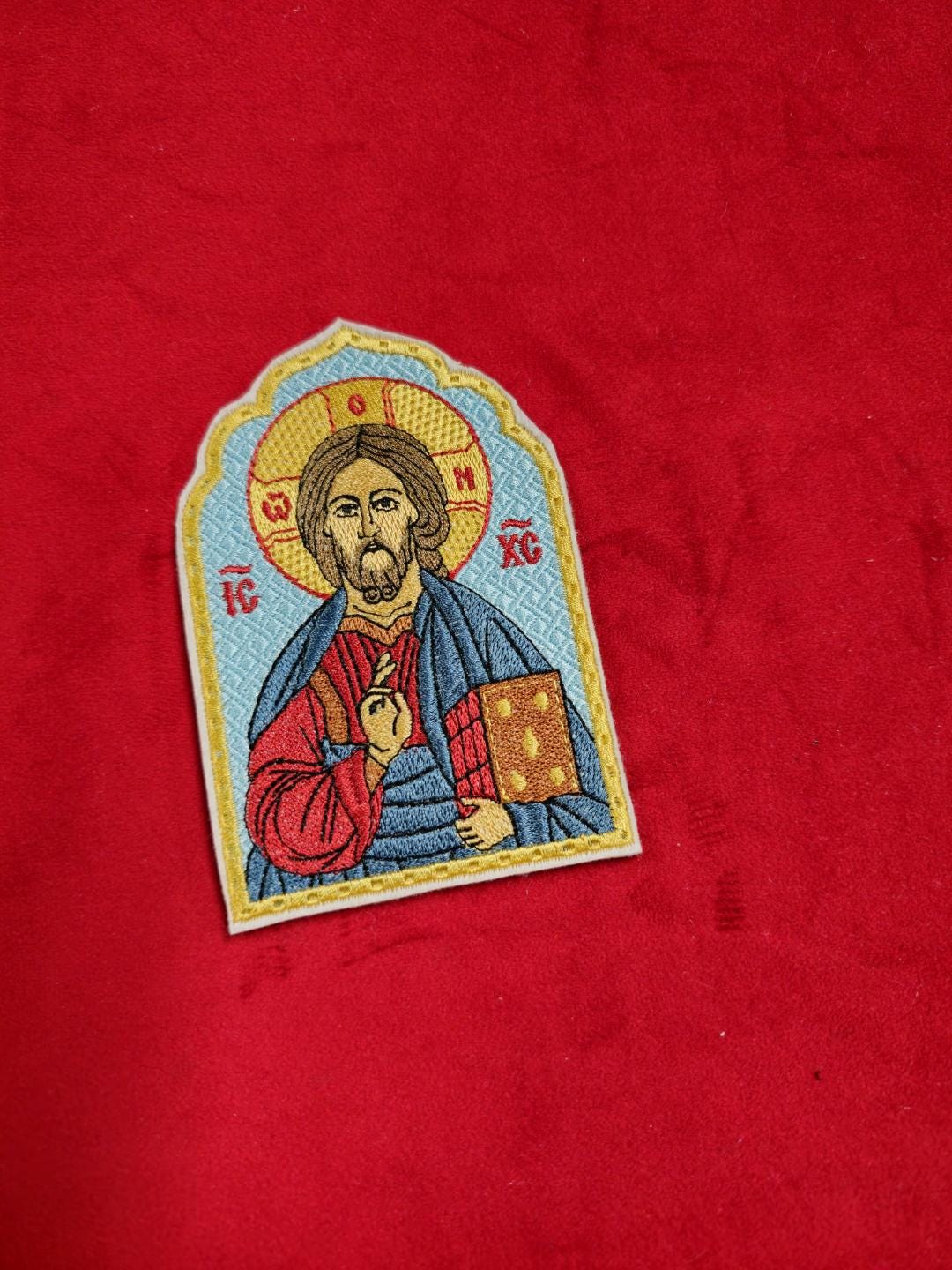 Jesus Christ Pantocrator Pocket Icon, Byzantine Orthodox Christian Icon 2.75×4.5