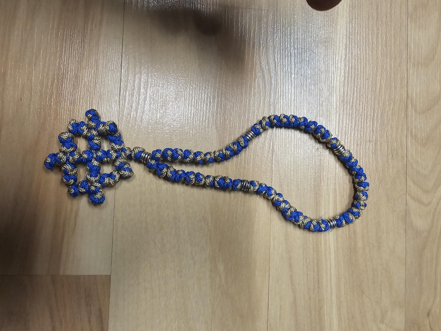 50 knot Blue and Silver Orthodox Prayer Rope Komboskini-Brojanica~Chotki