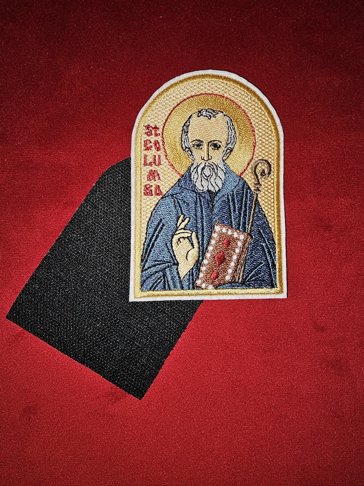 Saint Columba of Iona Pocket Icon, Byzantine Orthodox Christian Icon 2.75×4.5