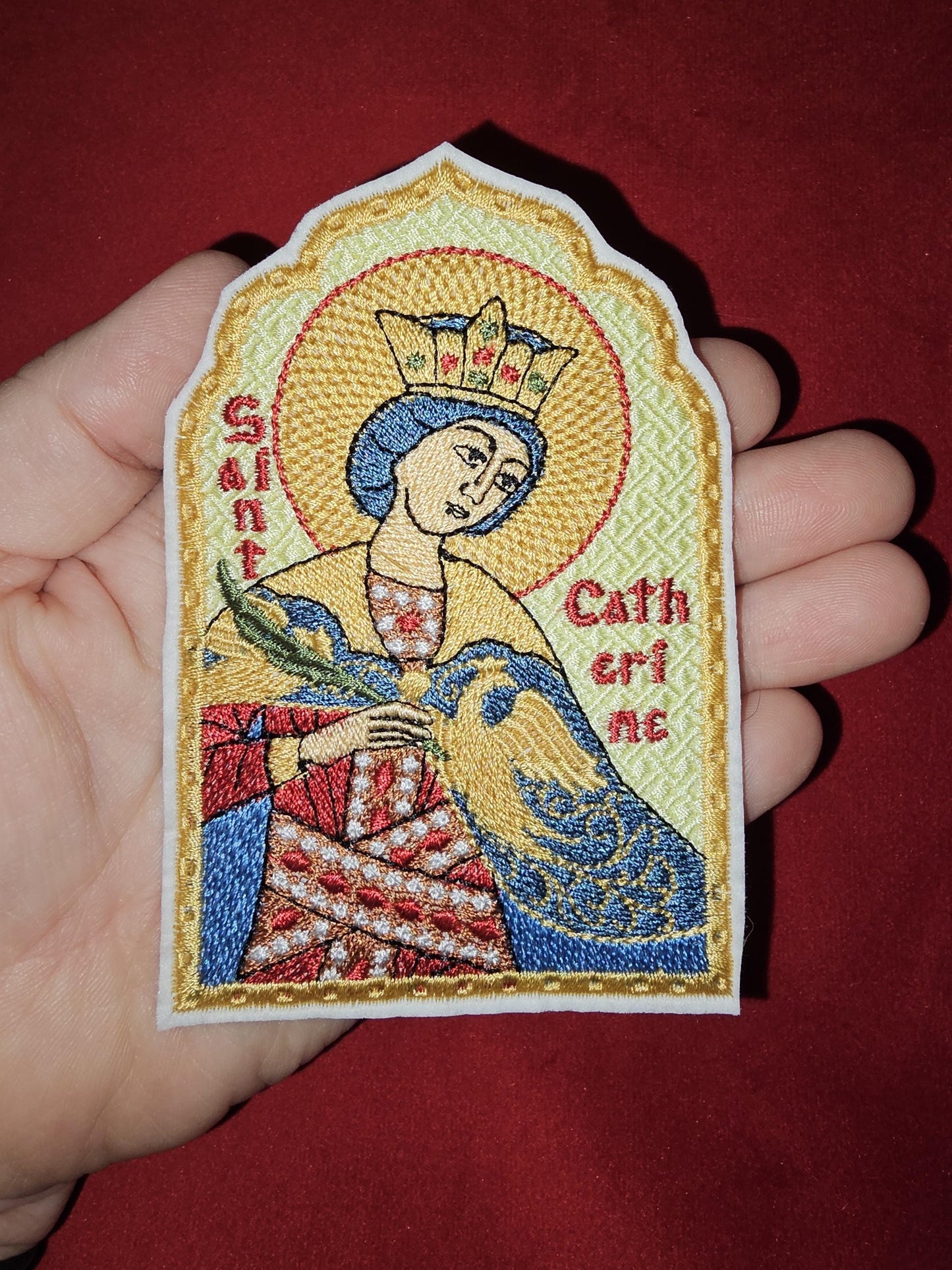 Saint Catherine of Alexandria Pocket Icon, Byzantine Orthodox Christian Icon 2.75×4.5