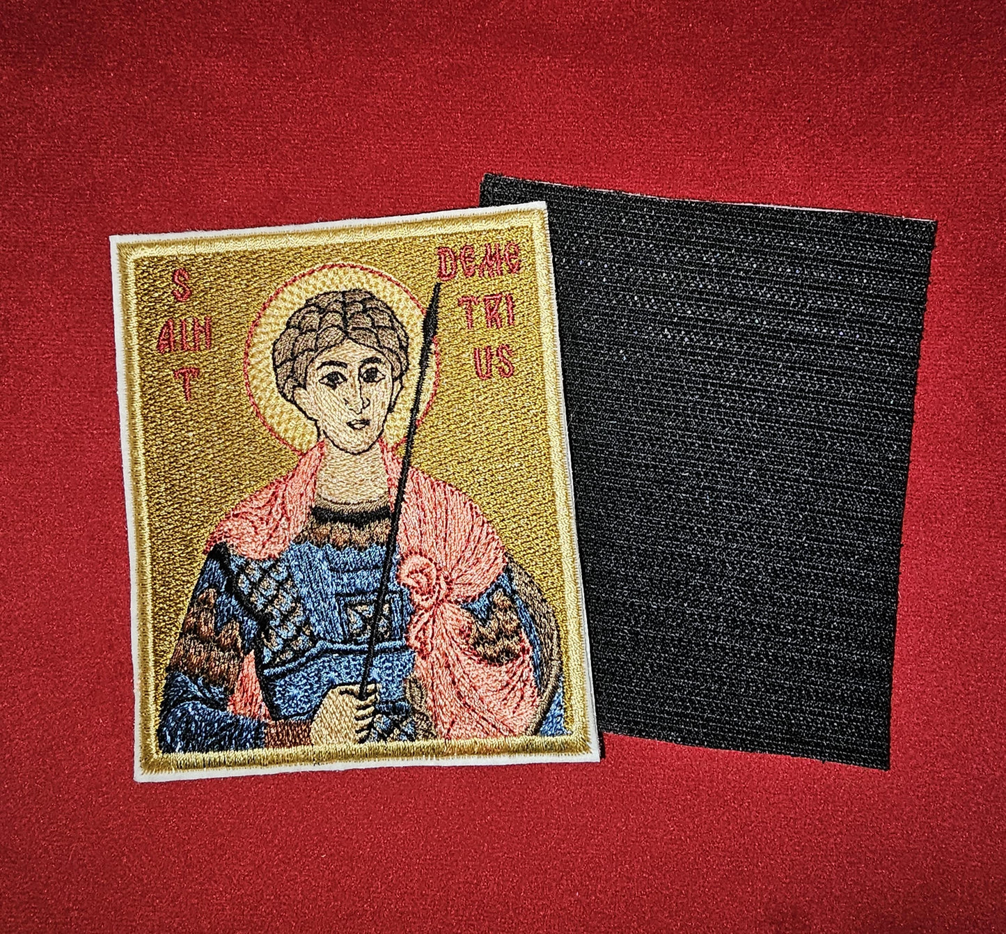 4x4 Saint Demetrius Orthodox Embroidered Pocket Icon