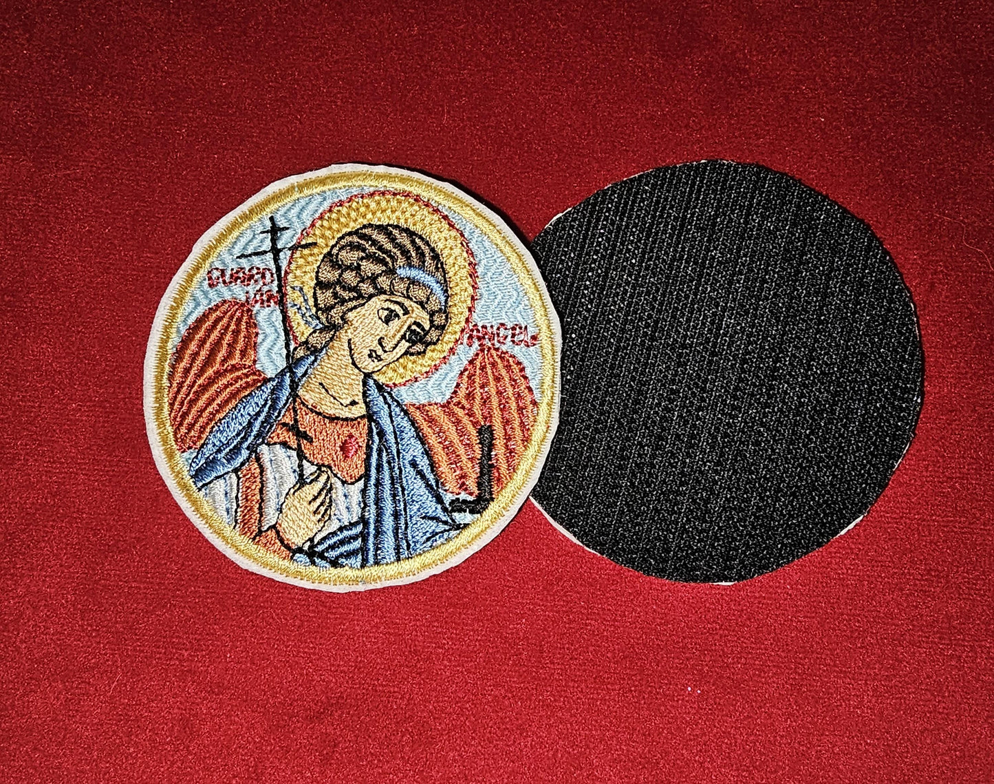 2.5 inch Guardian Angel Byzantine Orthodox Christian Embroidered Pocket Icon