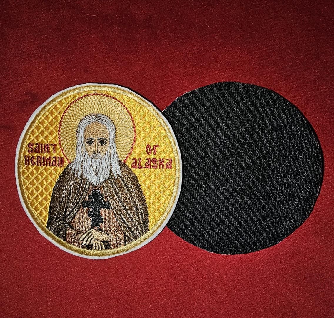 Embroidered St. Herman of Alaska Orthodox Pocket Icon 4 Inches