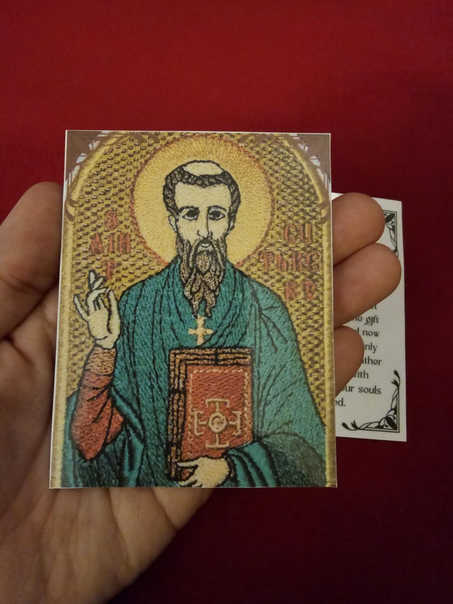 Saint Cuthbert Laminated Orthodox Prayer Card