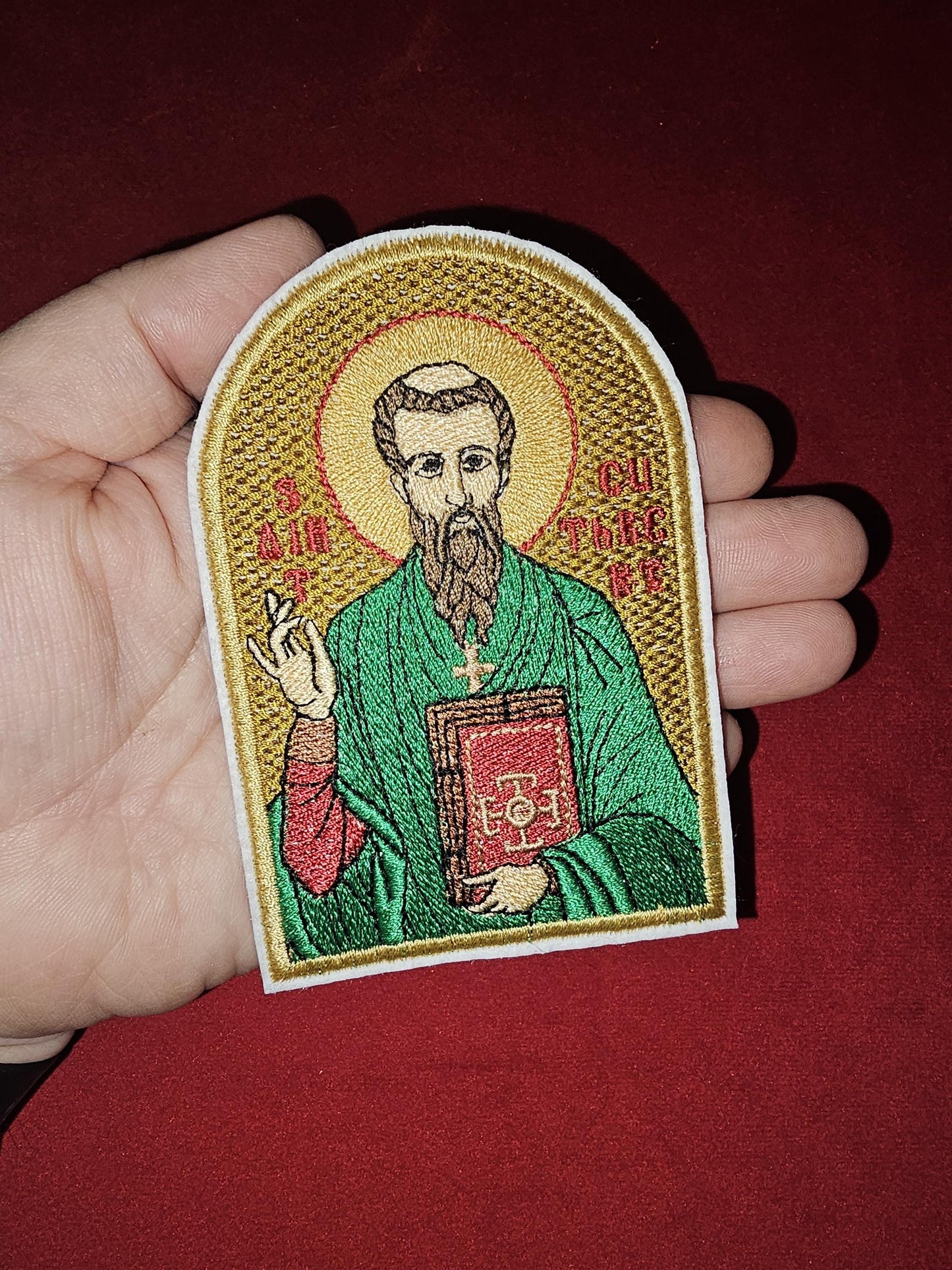 Saint Cuthbert Pocket Icon, Byzantine Orthodox Christian Icon 2.75×4.5