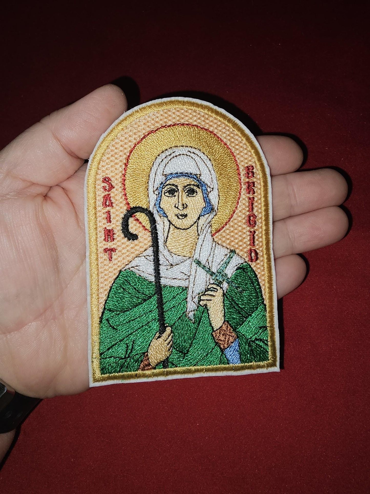 Saint Brigid Pocket Icon, Byzantine Orthodox Christian Icon 2.75×4.5