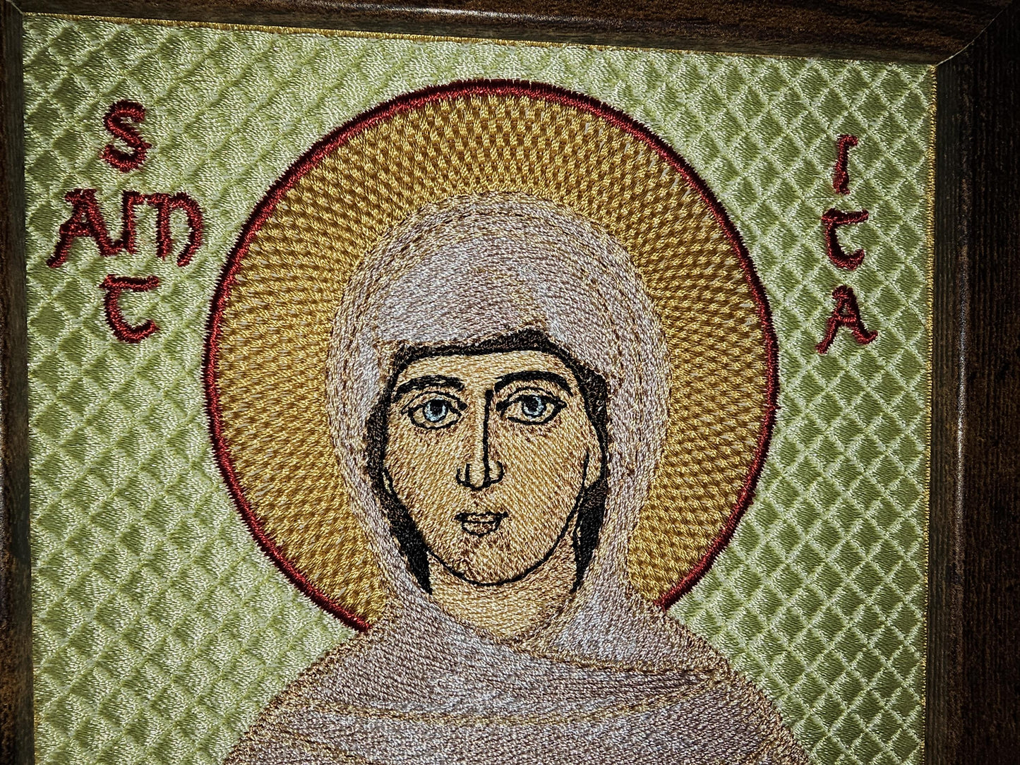 5x7 Saint Ita Embroidered Orthodox Icon- Religious Art