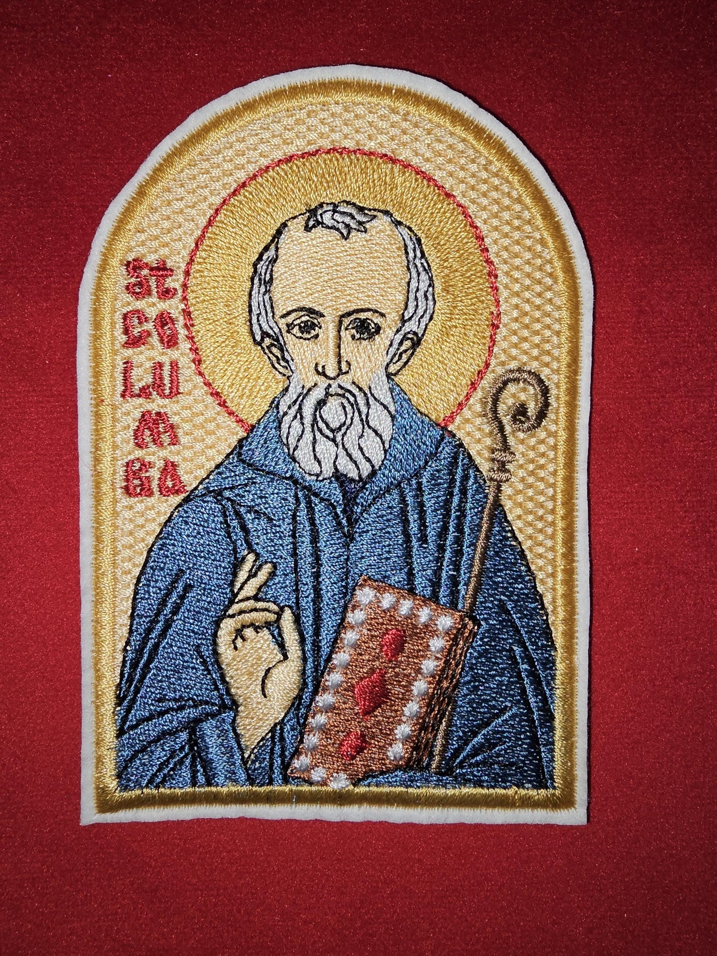 Saint Columba of Iona Pocket Icon, Byzantine Orthodox Christian Icon 2.75×4.5