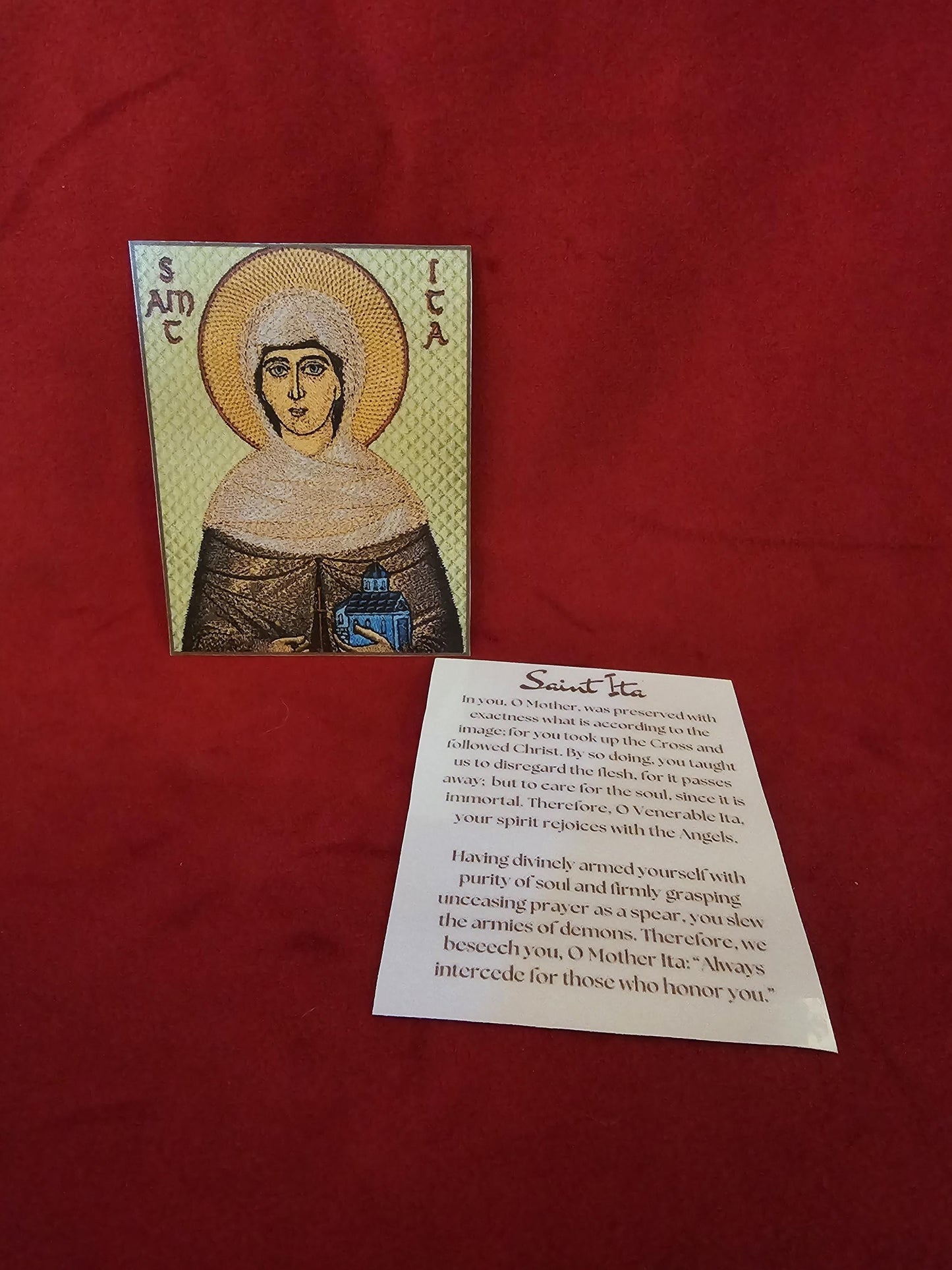 Saint Ita Laminated Orthodox Prayer Reflection Card